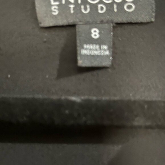 ENFOCUS STUDIO ELEGANT BLACK DRESS V NECKLINE RUFFLE TOP SLEEVELESS CAP SLEEVE - Picture 5 of 9